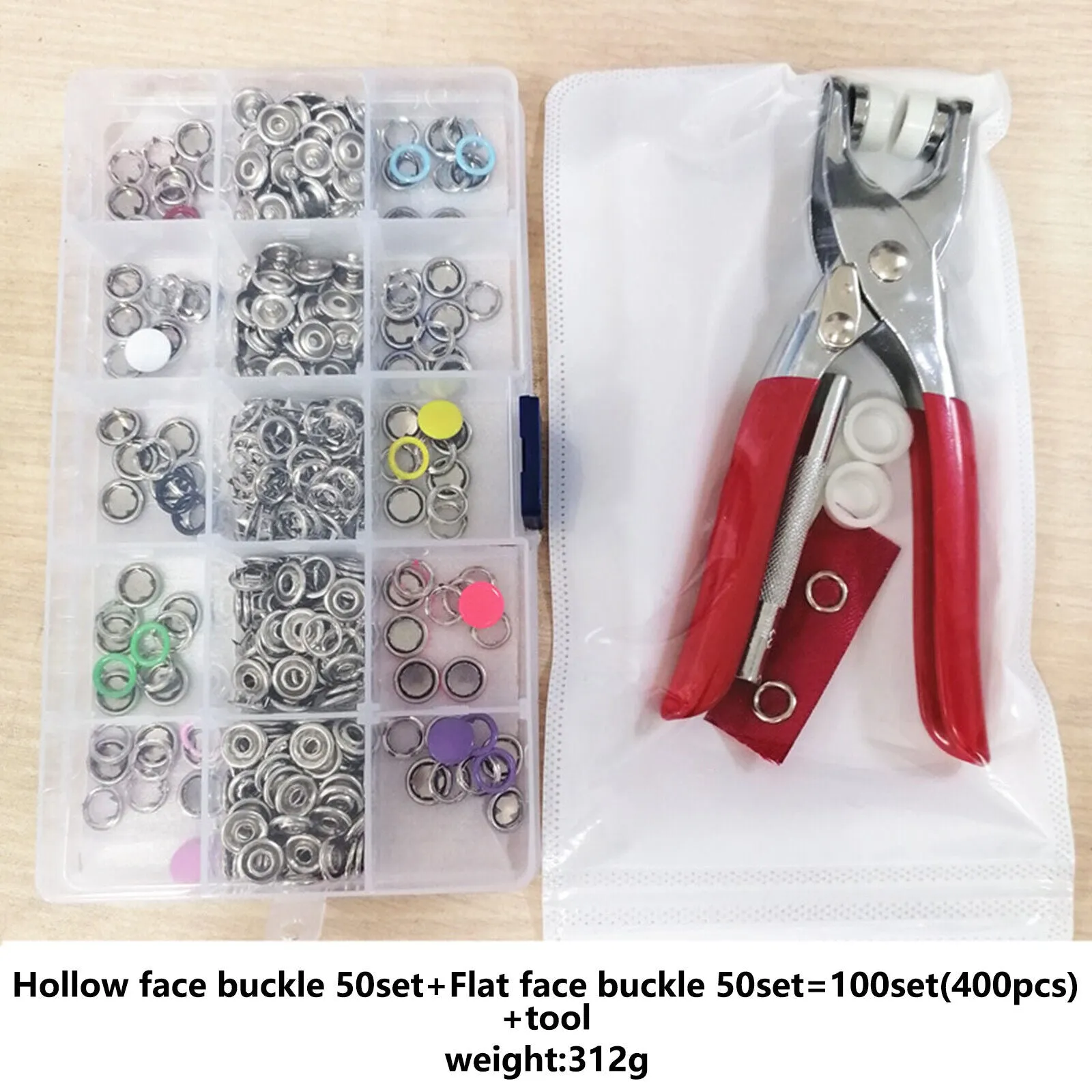 100Pcs Metal Sewing Buttons | Press Stud Snap Fastener Kit | Pliers | Snap On Tool | DIY