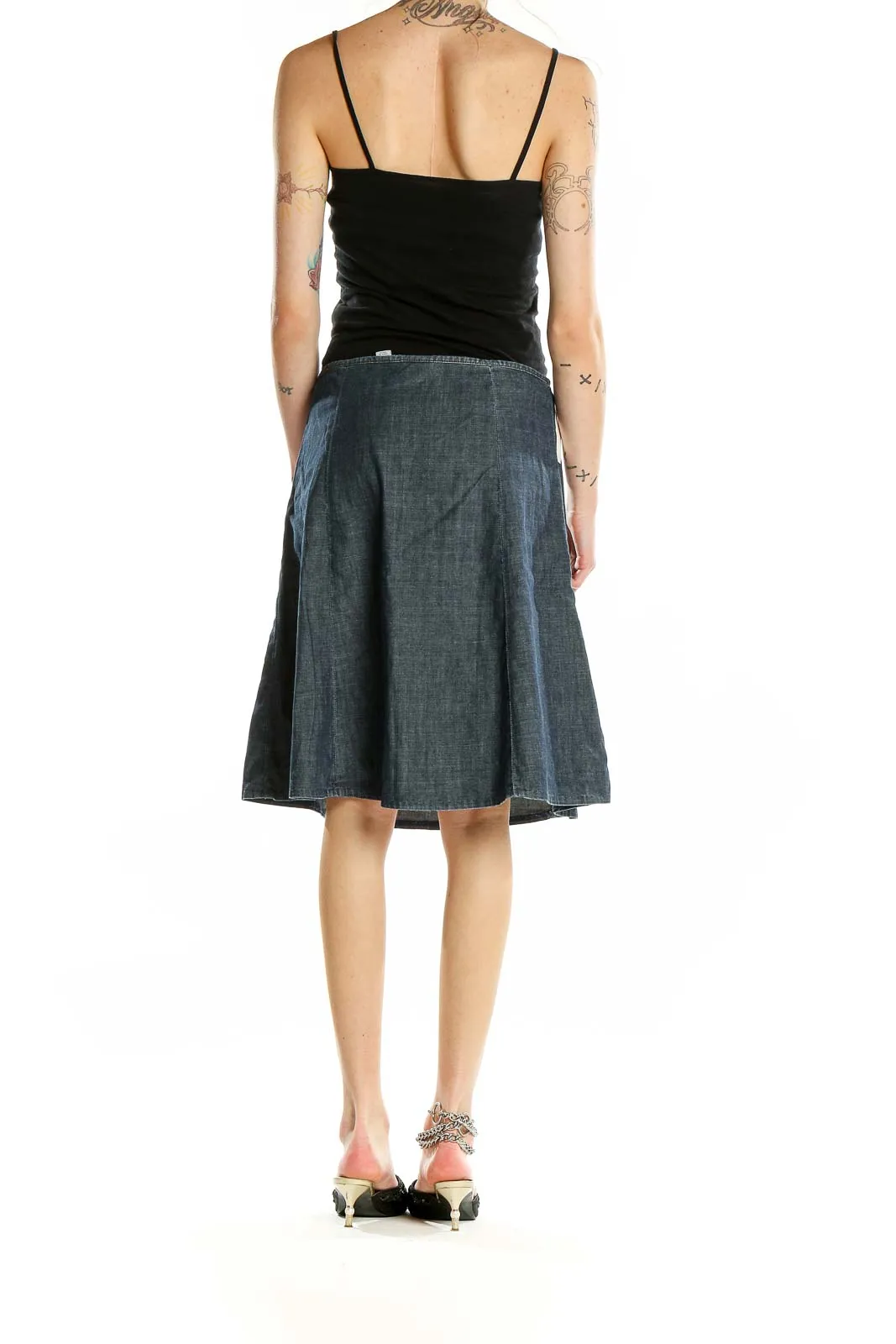 Blue Denim A-Line Skirt