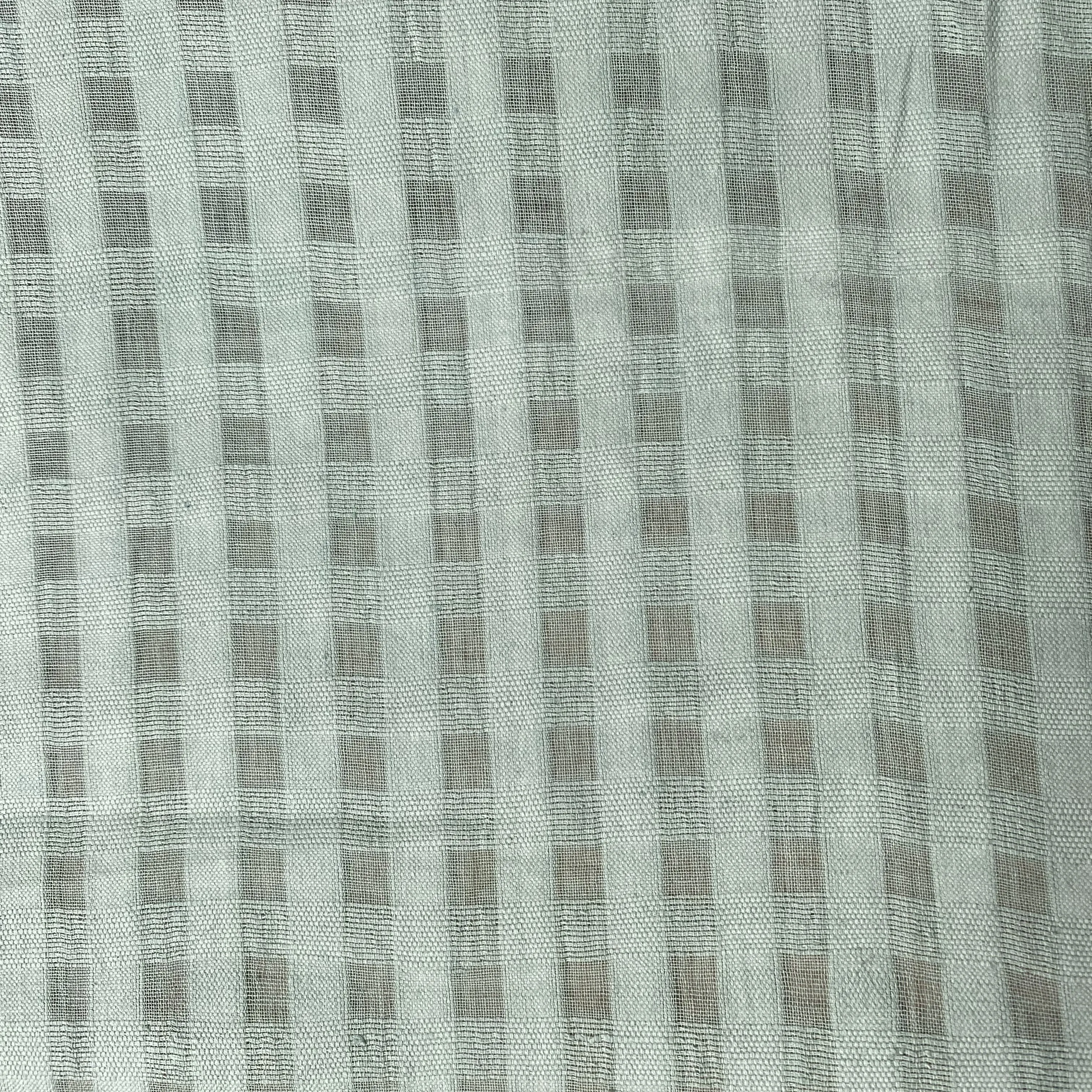 Checked Linen Cotton Blend Fabric