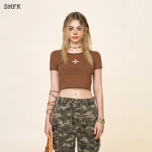 Compass Cross Sport Tights Tee In Brown