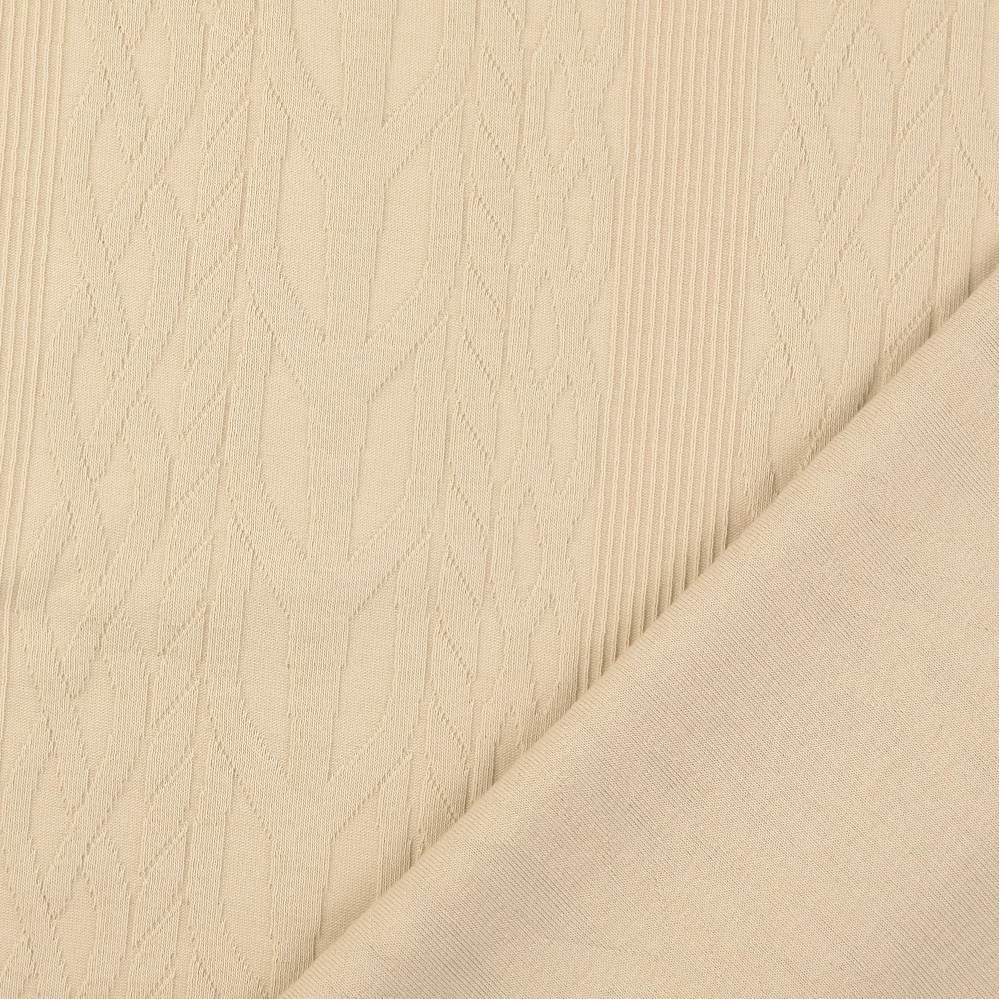 Cotton Cable Knit Fabric in Cream