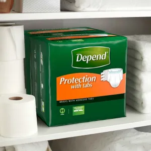 Depend® Incontinence Briefs Protection with Tabs, Maximum Absorbency