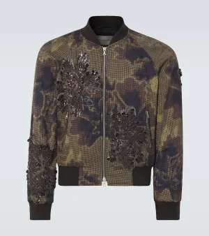 Dries Van Noten Sequined floral-appliqu√É¬© bomber jacket