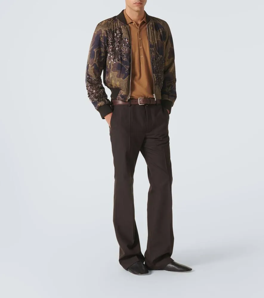 Dries Van Noten Sequined floral-appliqu√É¬© bomber jacket