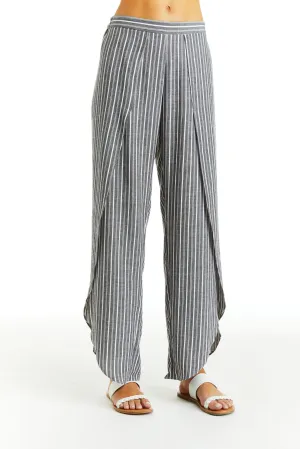 Grey And White Stripe Wide Leg Whitney Pant