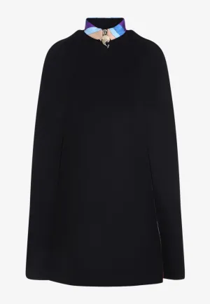 Iride Print Wool Cape