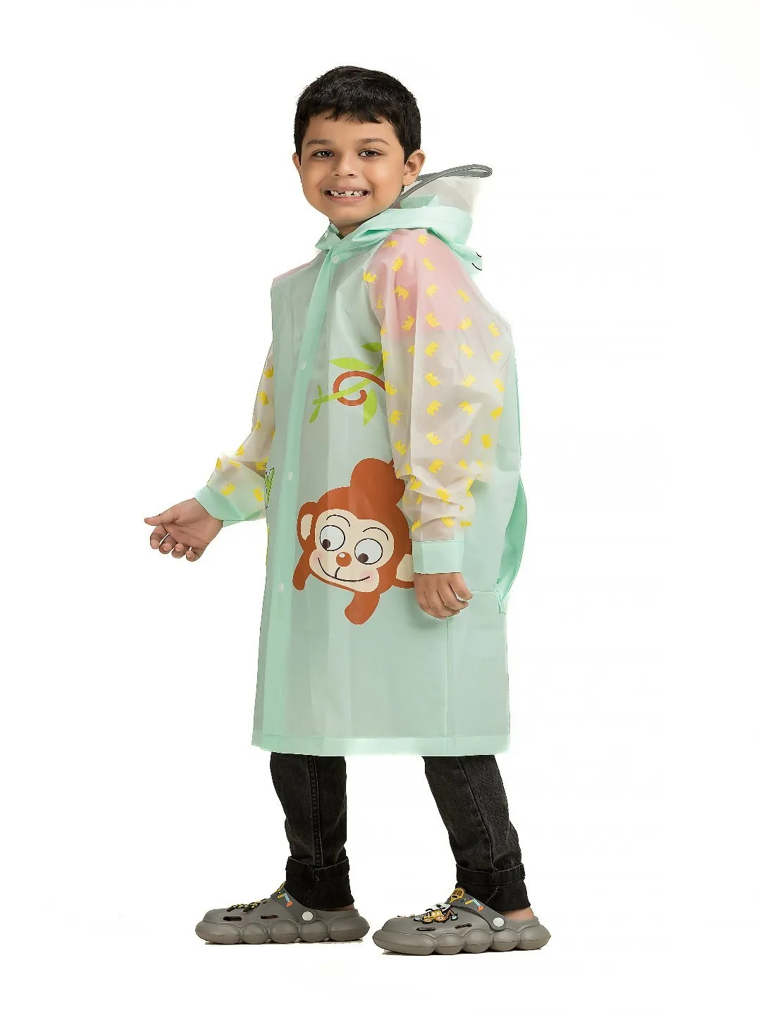 Jungle Jamboree Raincoat with Playful Monkey Design for Boys