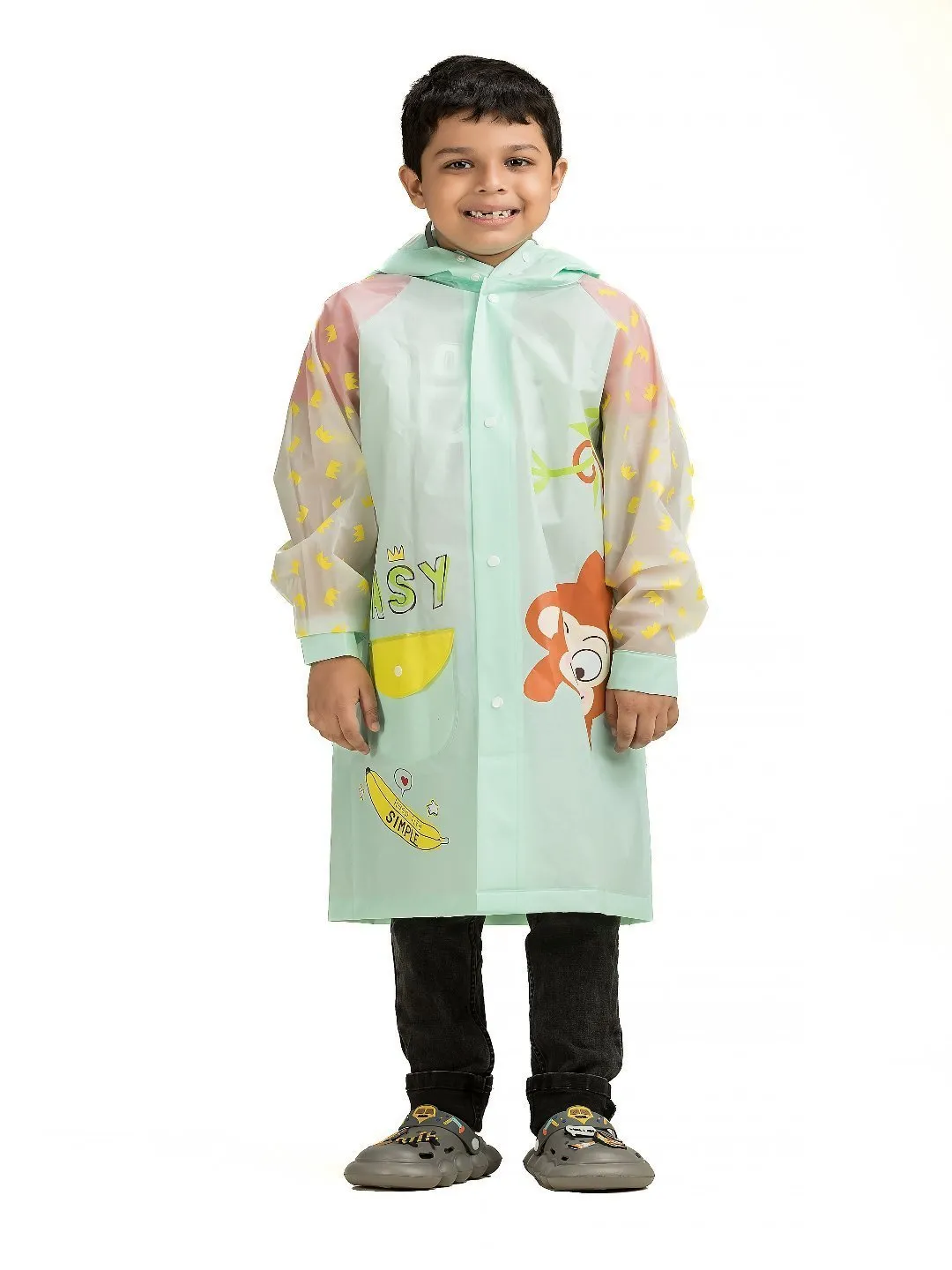 Jungle Jamboree Raincoat with Playful Monkey Design for Boys