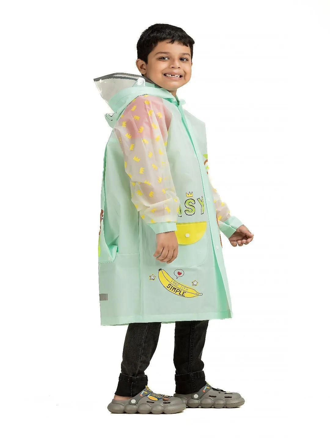 Jungle Jamboree Raincoat with Playful Monkey Design for Boys