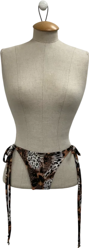 Kasela Brown Tie Bikini Briefs In Animal UK S