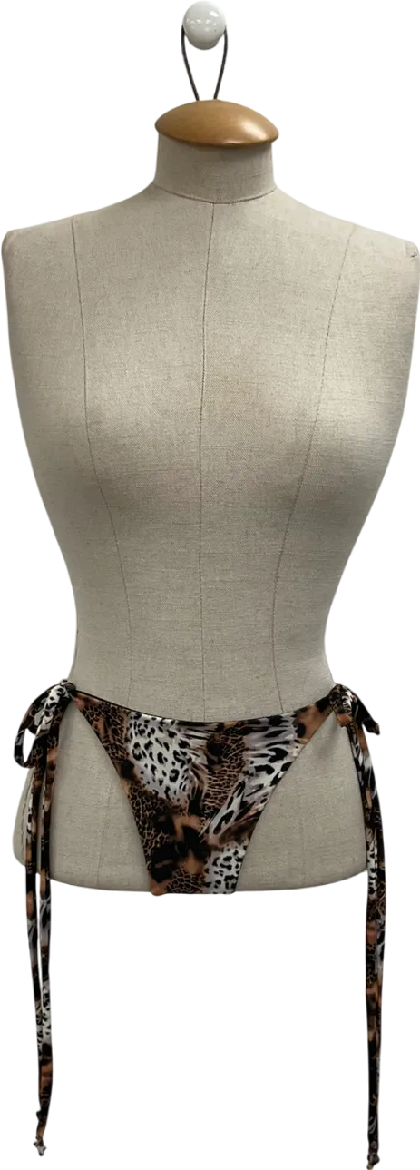 Kasela Brown Tie Bikini Briefs In Animal UK S