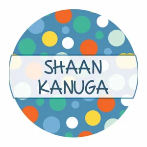 Personalise Colourful Polka Waterproof Stickers (Round)
