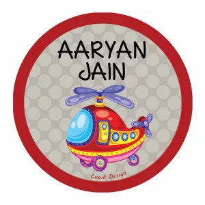 Personalised Helicopter Waterproof Stickers (Round)