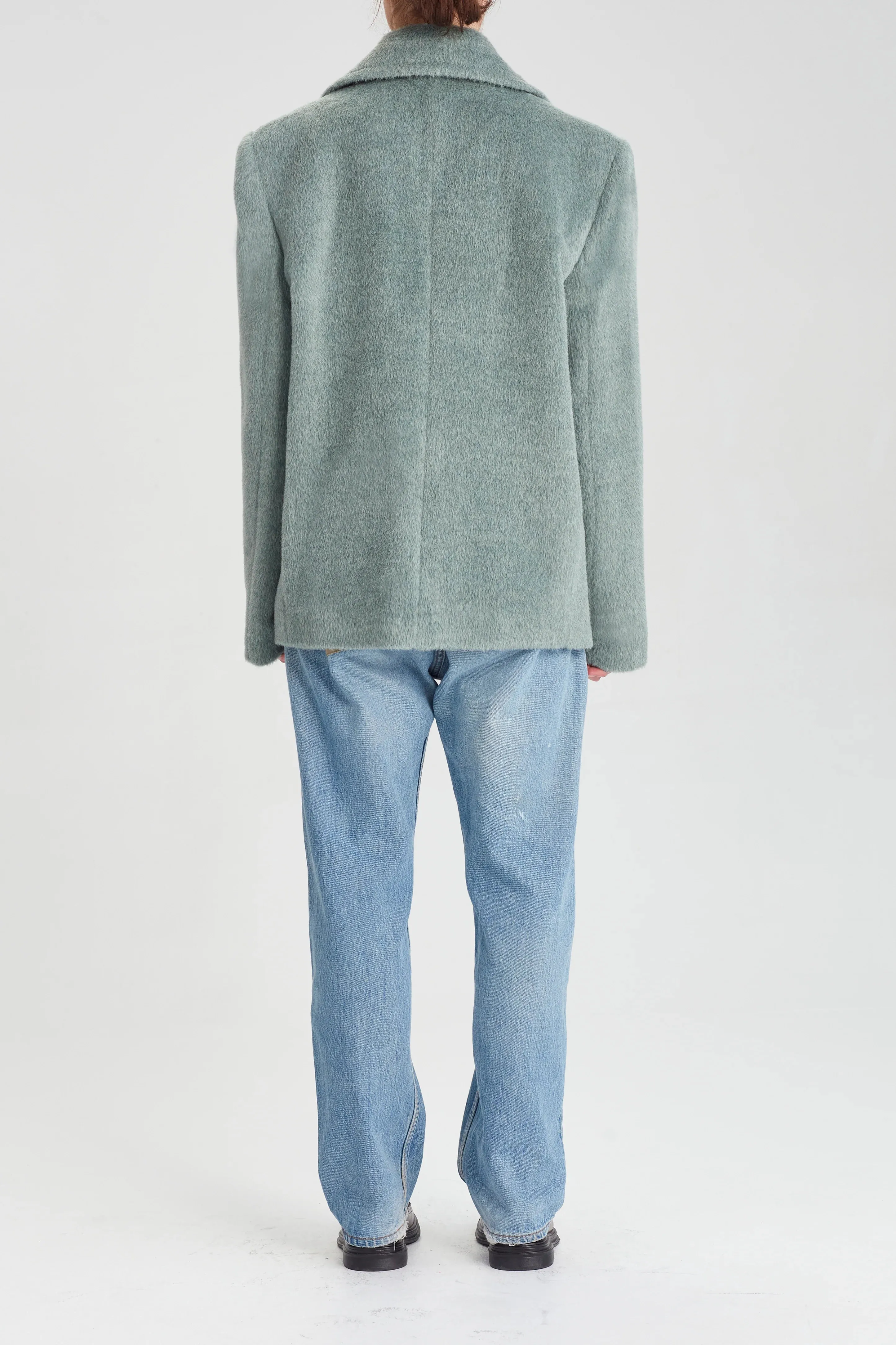 Rory William Docherty - Short Double Breasted Coat Sea Foam