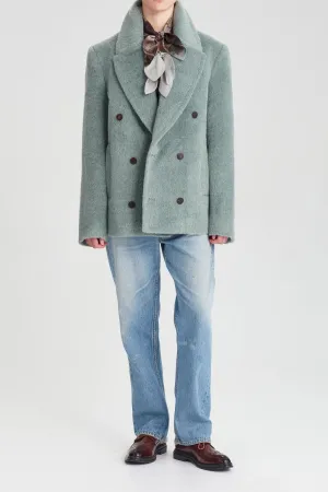 Rory William Docherty - Short Double Breasted Coat Sea Foam