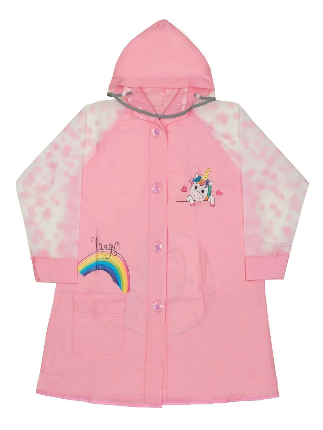 Soft Pink Unicorn Raincoat for Girls