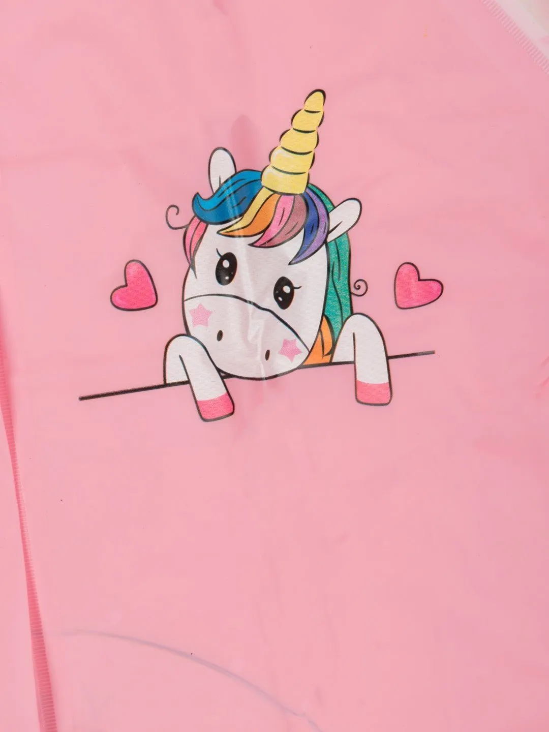 Soft Pink Unicorn Raincoat for Girls