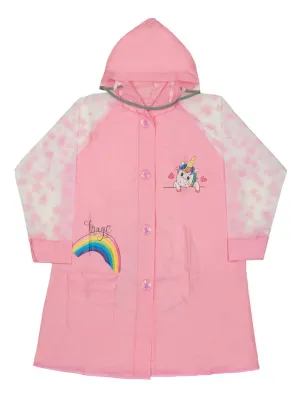 Soft Pink Unicorn Raincoat for Girls