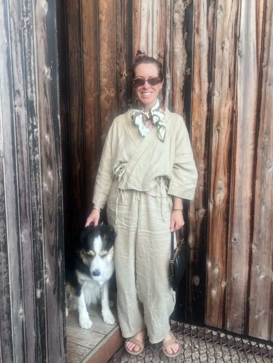 Wide Leg Linen Pant in Latte