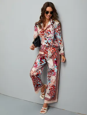 Women's Red Blouse & Pants