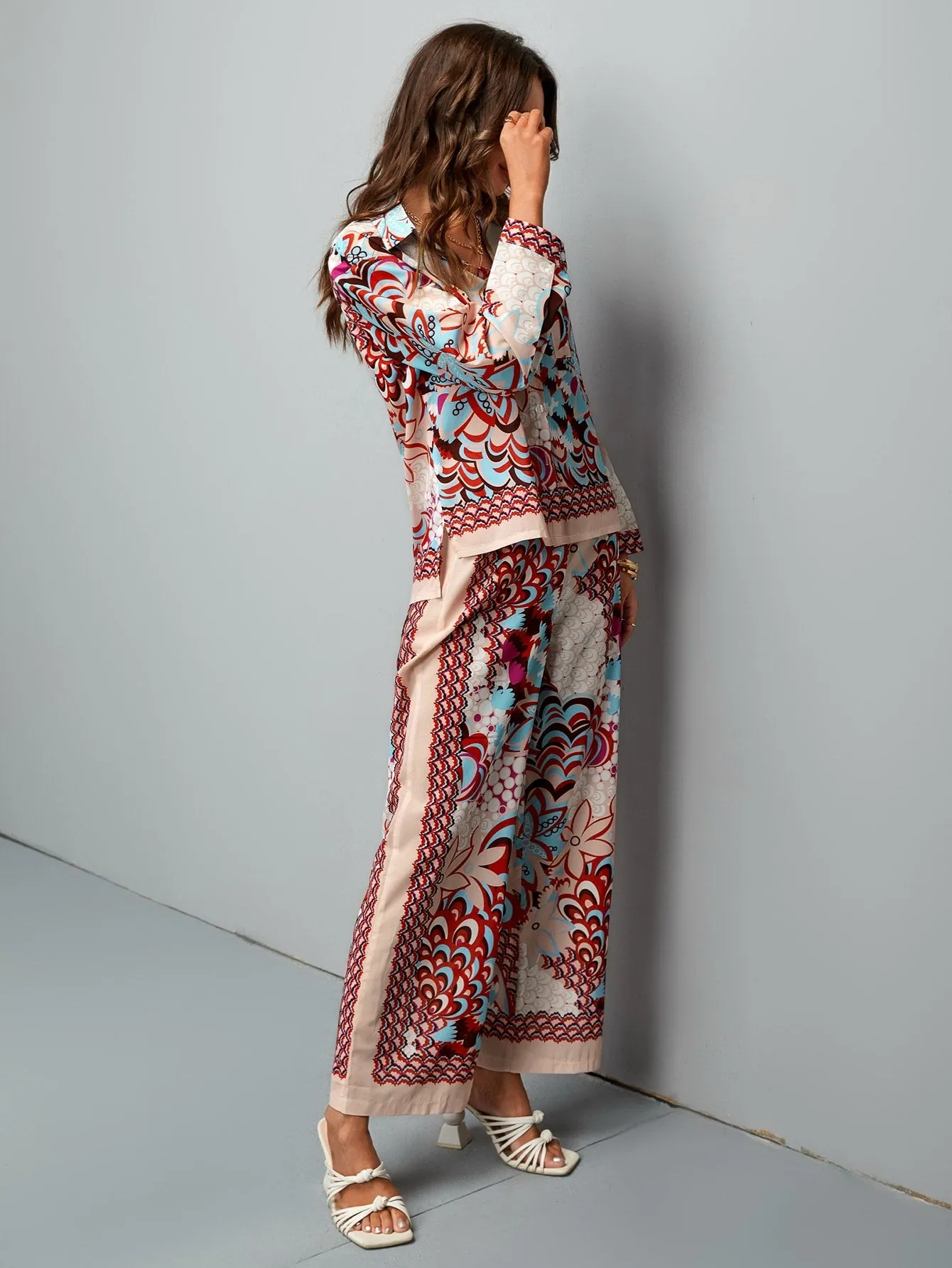 Women's Red Blouse & Pants
