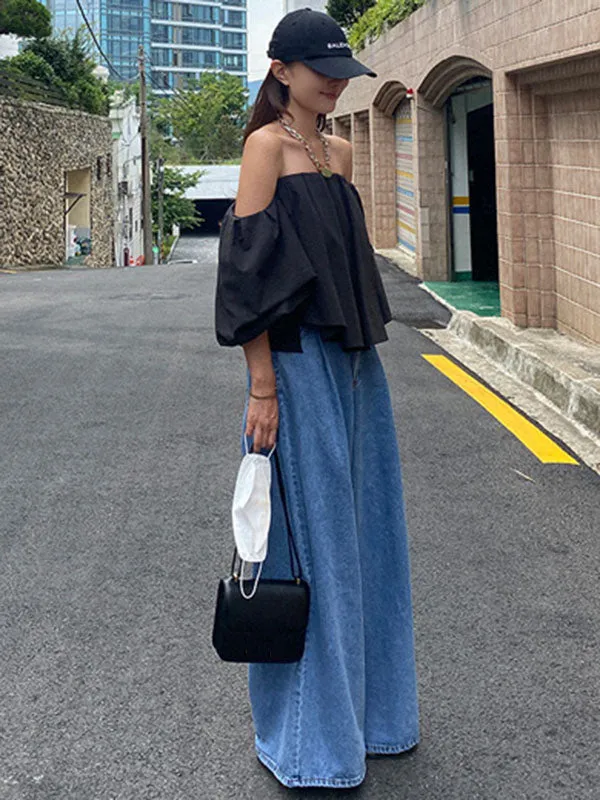 xakxx Urban Blue Wide Leg Jean Pants